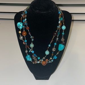 Custom Beaded Necklace in Turquoise & Brown